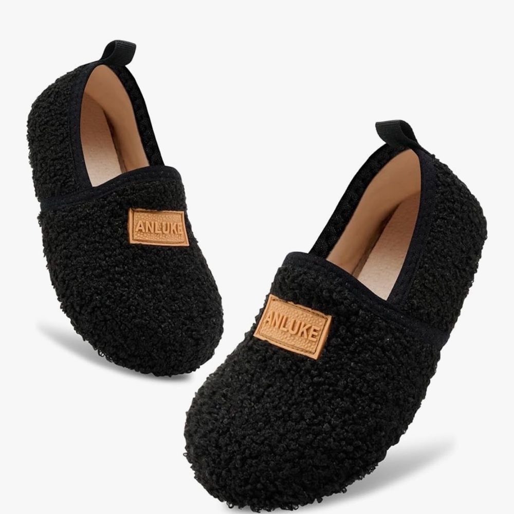 ANLUKE Kids Slippers Black 34/35 shoe size 2-2.5 nwot